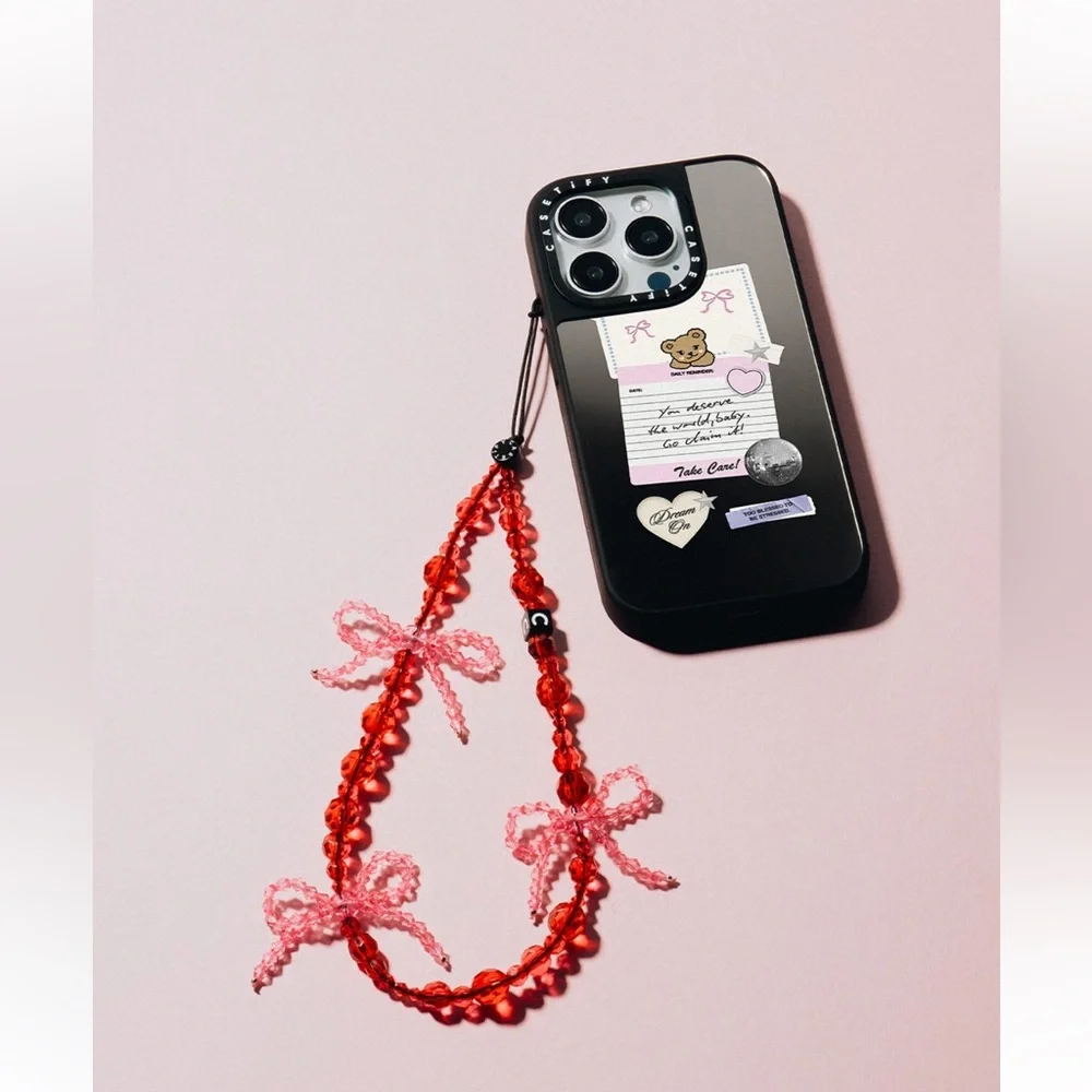 Casetify phone charm Bow Phone Charm - Frosted red Bows